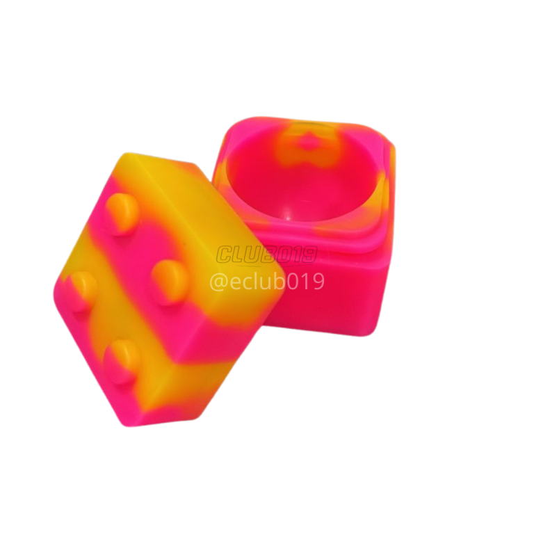 SLICK SILICONE QUADRADO MEDIO ESTILO BLOCO 9ML ROSA/AMARELO