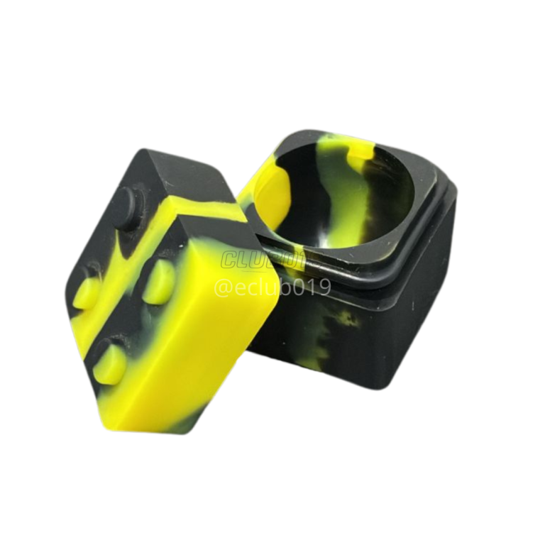SLICK SILICONE QUADRADO MEDIO ESTILO BLOCO 9ML PRETO/AMARELO