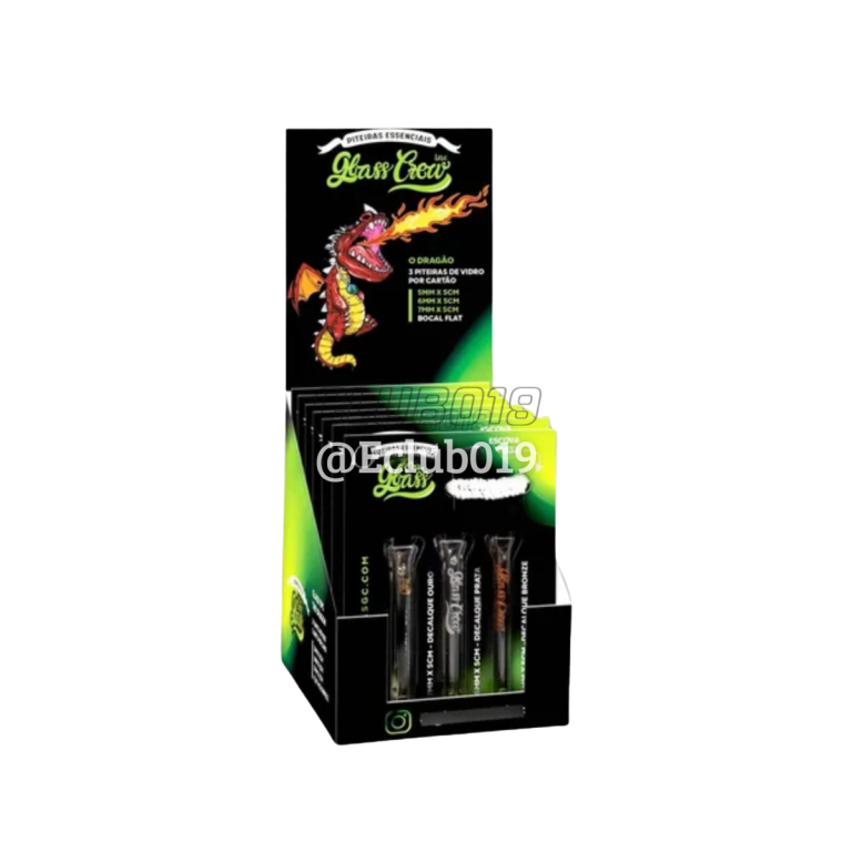 PITEIRA DE VIDRO GLASS CREW O DRAGAO 5/6/7MM