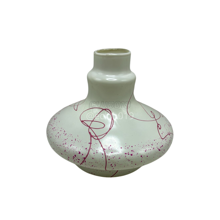 VASO PEQUENO BRANCO COM LISTRA ROSA