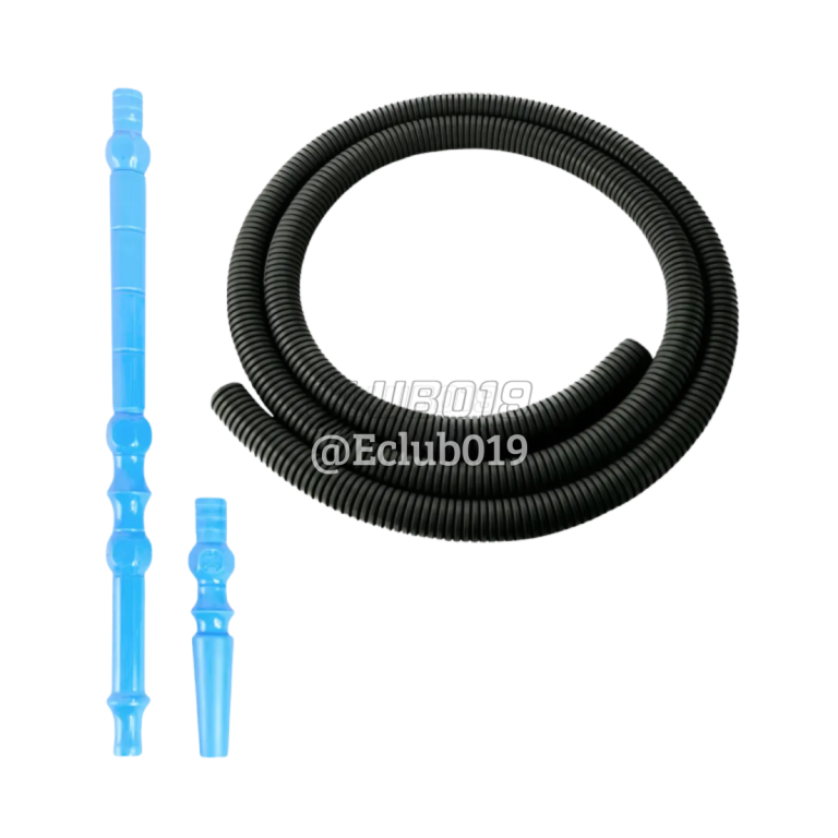 MANGUEIRA PLASTICO PRETO COM PITEIRA AZUL