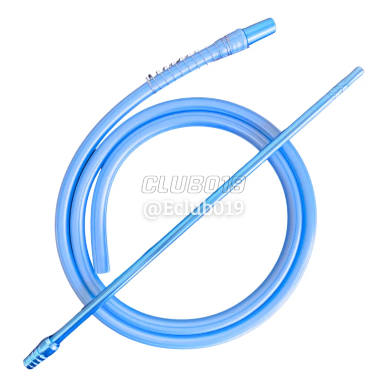 MANGUEIRA MALIK HOSE SILICONE AZUL ANTI CHAMA COM PITEIRA ALUMINIO AZUL