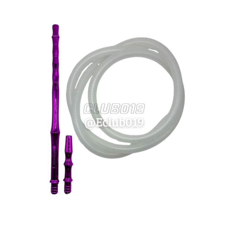 MANGUEIRA PLASTICO TRANSPARENTE COM PITEIRA ROXA