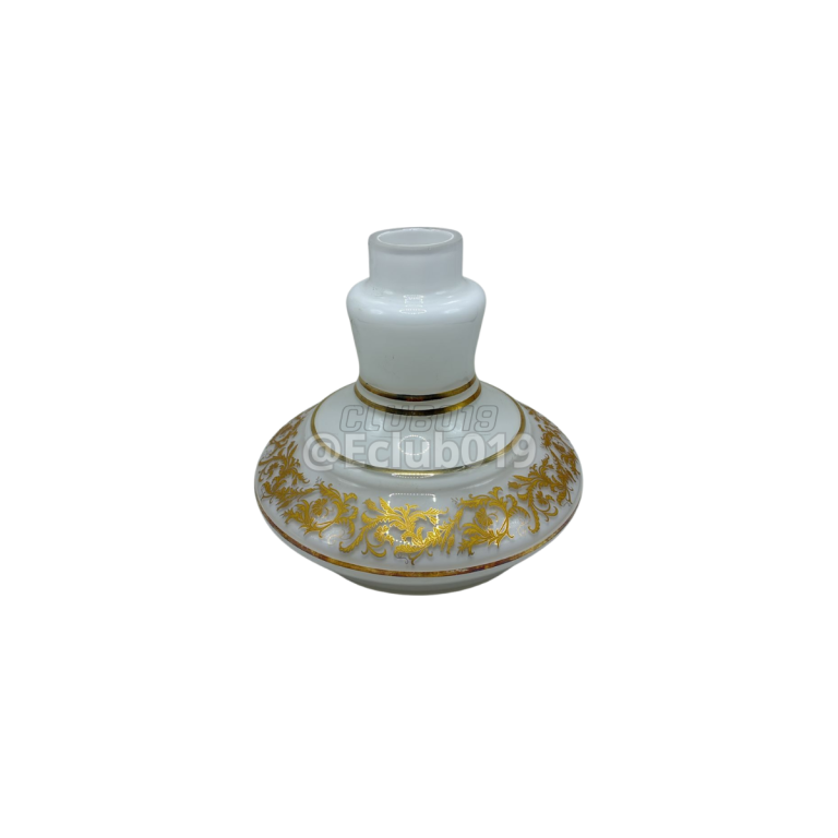 VASO PEQUENO MD HOOKAH BRANCO COM FRISOS DOURADOS