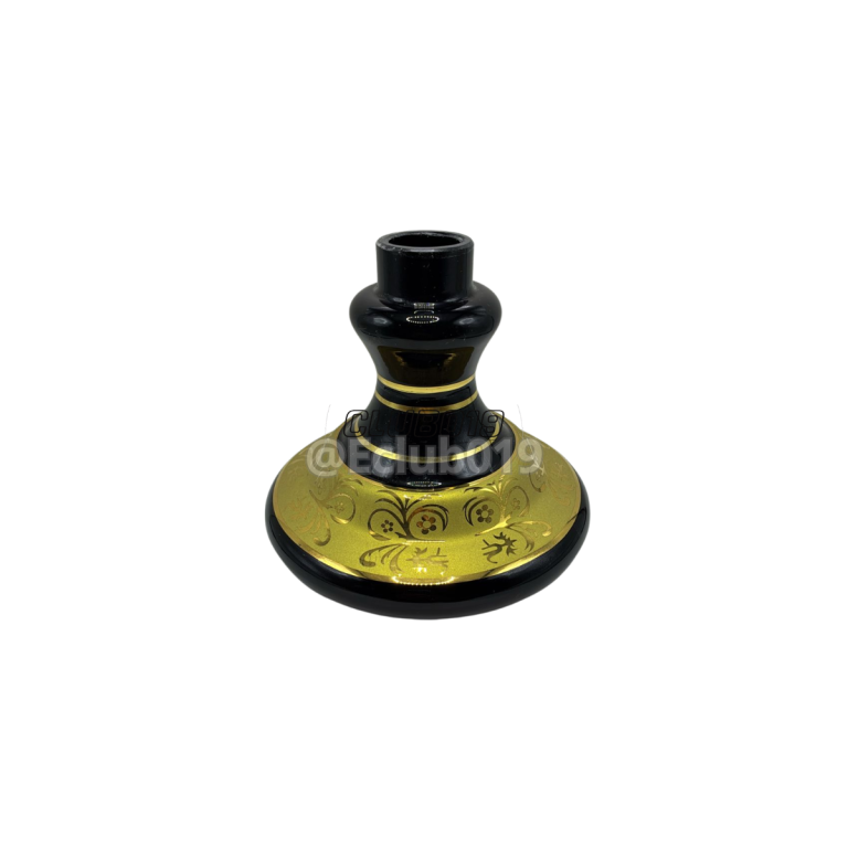 VASO PEQUENO MD HOOKAH PRETO COM FRISOS DOURADOS