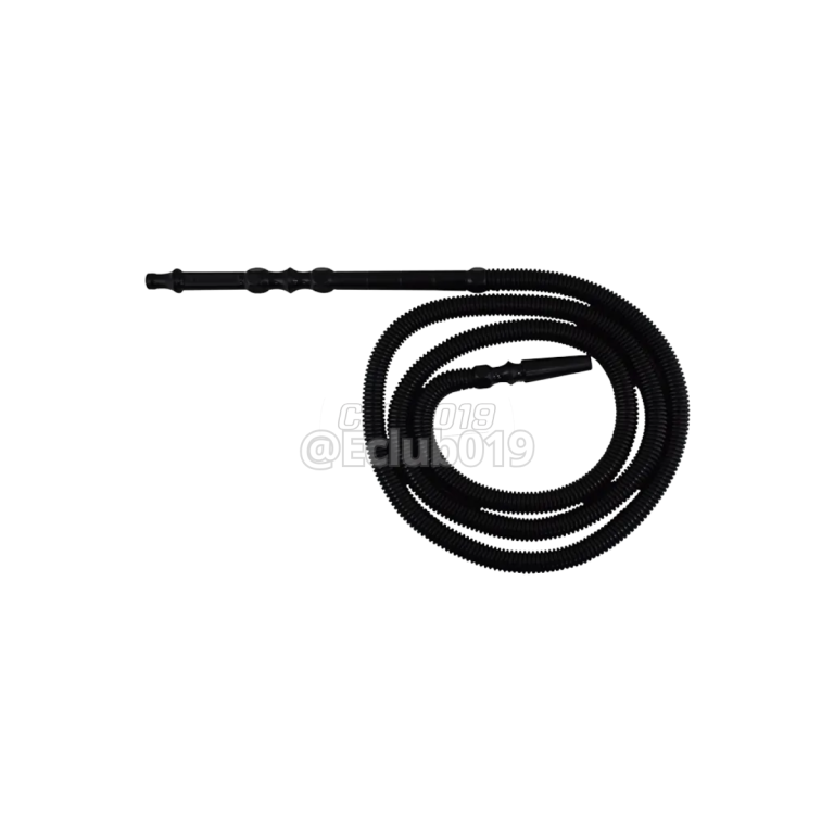 MANGUEIRA DOOM HOOKAH PLASTICO PRETO COM PITEIRA PLASTICO PRETA