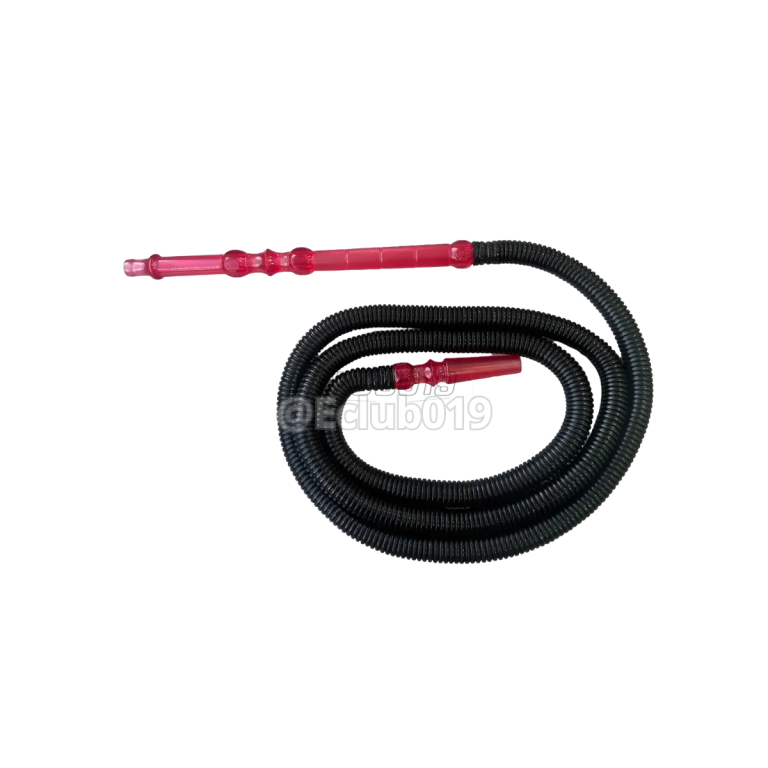 MANGUEIRA DOOM HOOKAH PLASTICO PRETO COM PITEIRA PLASTICO VERMELHO
