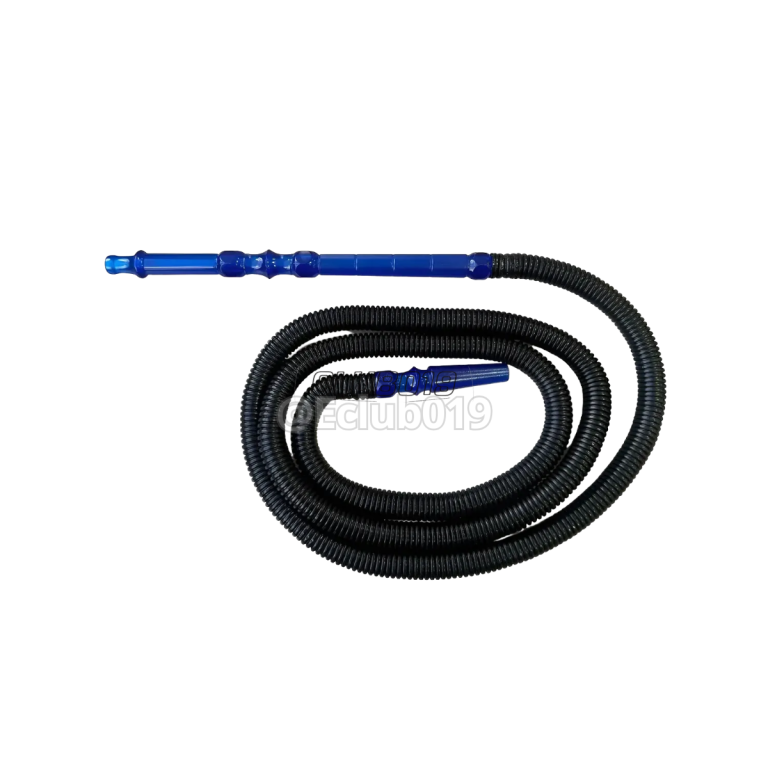 MANGUEIRA DOOM HOOKAH PLASTICO PRETO COM PITEIRA PLASTICO AZUL