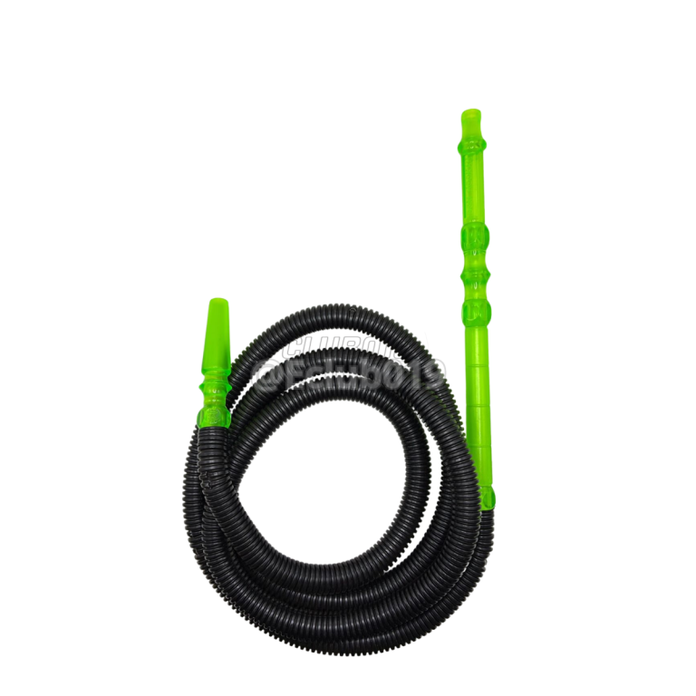 MANGUEIRA DOOM HOOKAH PLASTICO PRETO COM PITEIRA PLASTICO VERDE