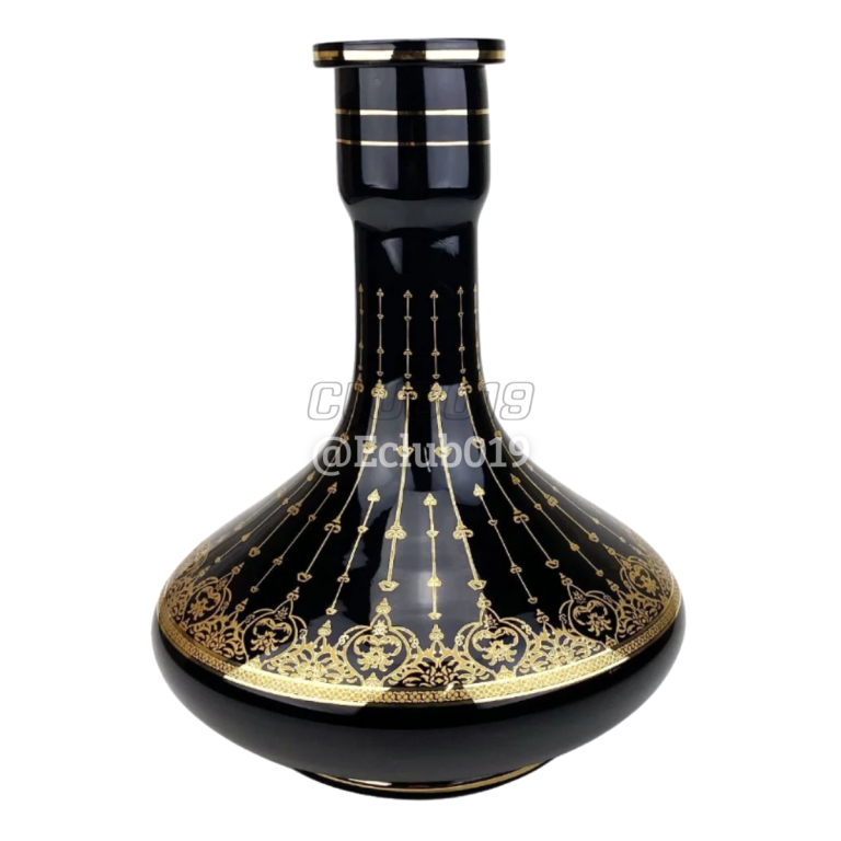 VASO GRANDE MD HOOKAH PRETO/DOURADO