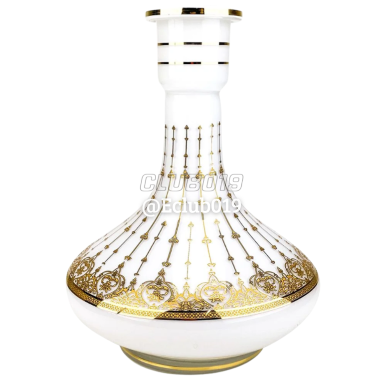 VASO GRANDE MD HOOKAH BRANCO/DOURADO