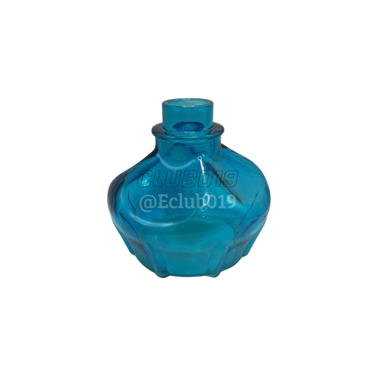 VASO PEQUENO FACETADO AZUL TRANSLUCIDO