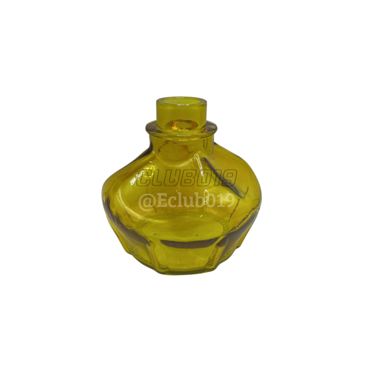 VASO PEQUENO FACETADO AMARELO TRANSLUCIDO