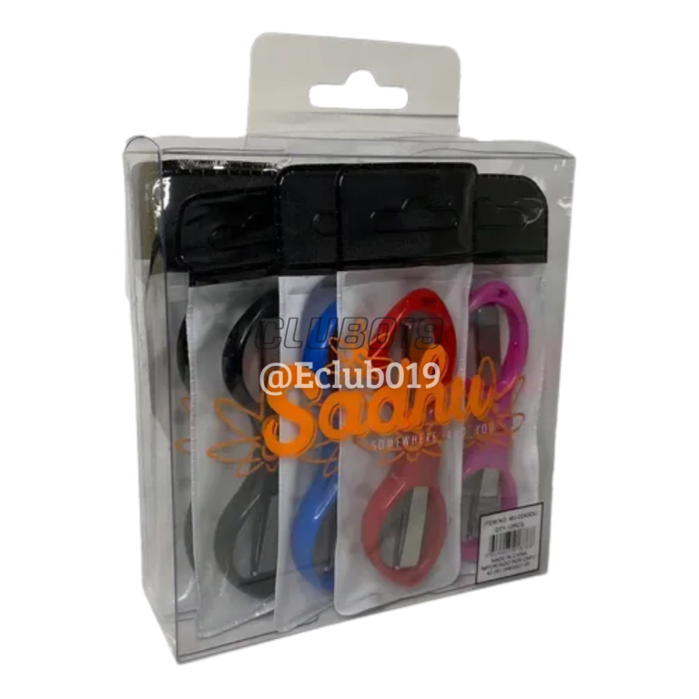 TESOURA SADHU CABO PLASTICO DOBRAVEL MIX CORES C/12