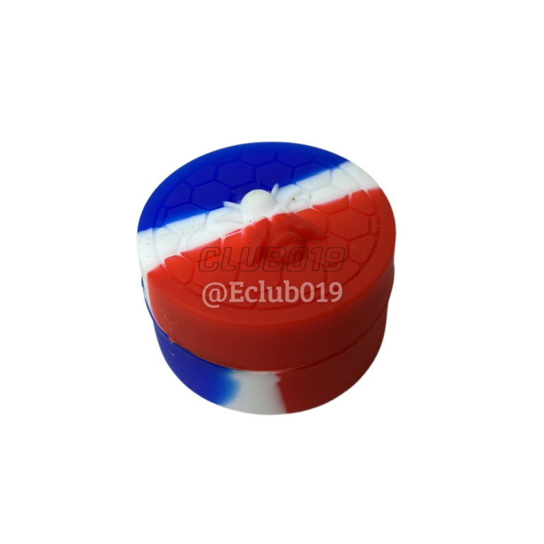 POTE SILICONE REDONDO ABELHA 8ML VERMELHO/BRANCO/AZUL