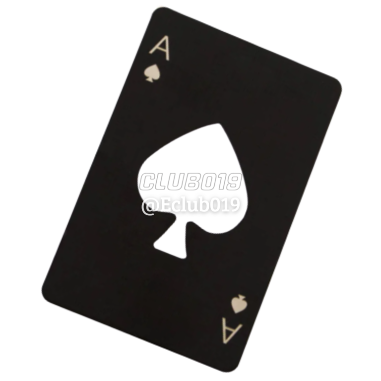 ABRIDOR DE GARRAFA METAL CARTA DE BARALHO PRETO