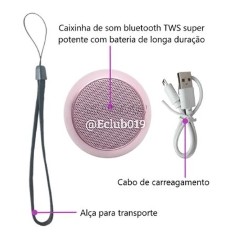 MINI CAIXA SOM BLUETOOTH METÁLICA 3W Portátil Graves