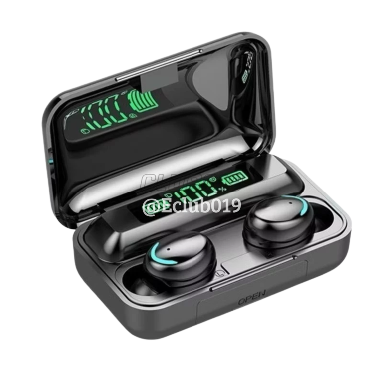 FONE BLUETOOTH F9-5 TWS V5.3 Power Bank Grave Preto