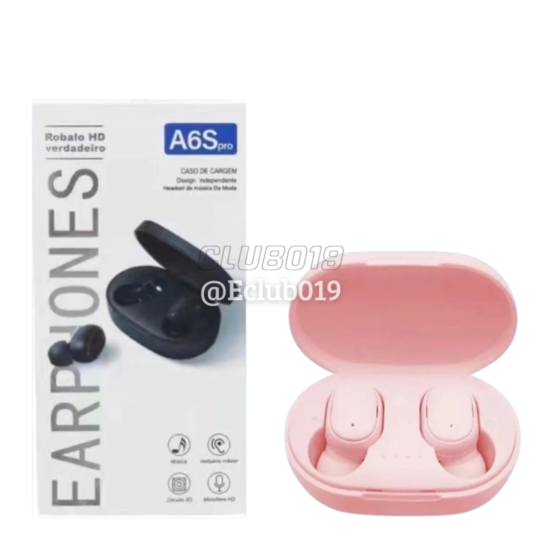 FONE BLUETOOTH A6S TWS SEM FIO In-Ear Estéreo ROSA