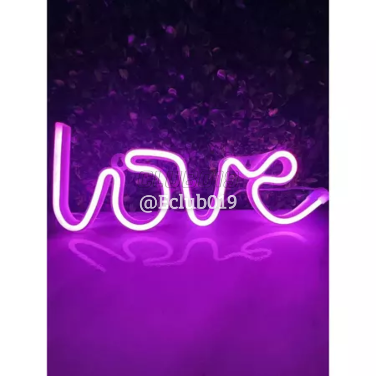 LUMINÁRIA NEON LED LOVE ROSA Decorativa USB