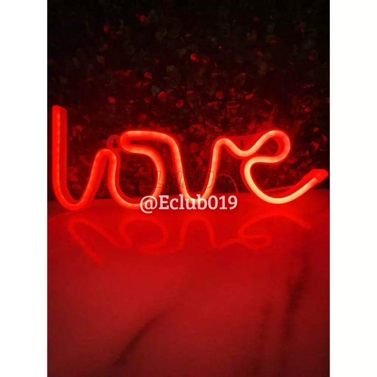 LUMINÁRIA NEON LED LOVE VERMELHO Decorativa USB