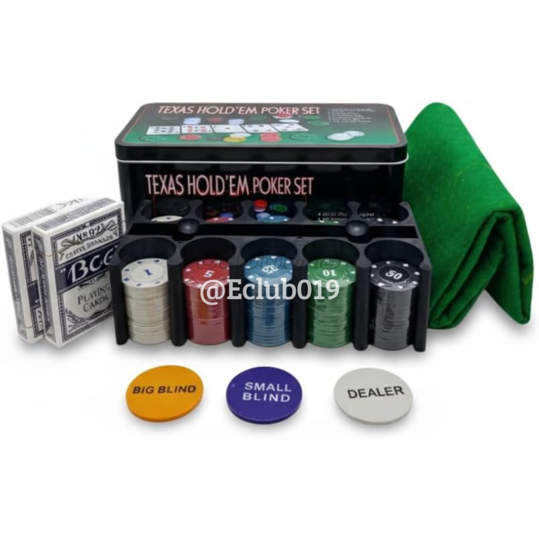 JOGO POKER 200 FICHAS Maleta Metálica + 2 Baralhos