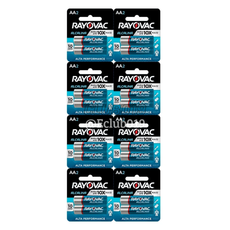 PILHA ALCALINA AA RAYOVAC 16un Cartela Palito