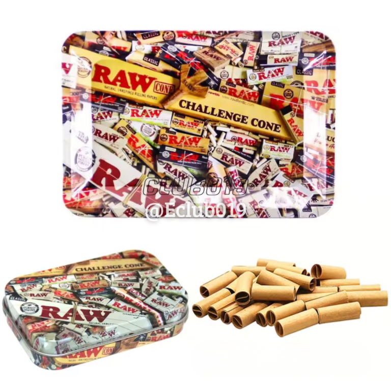 KIT RAW CHALLENGE CONE Bandeja + Lata + 100 Piteiras Papel