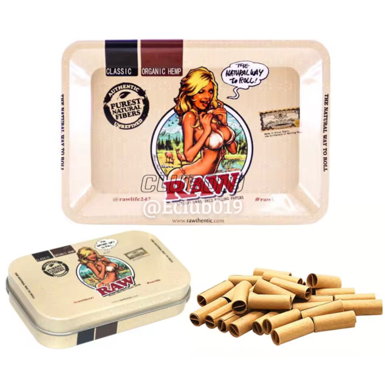 KIT RAW GIRL CLASSIC Bandeja + Lata + 100 Piteiras Papel