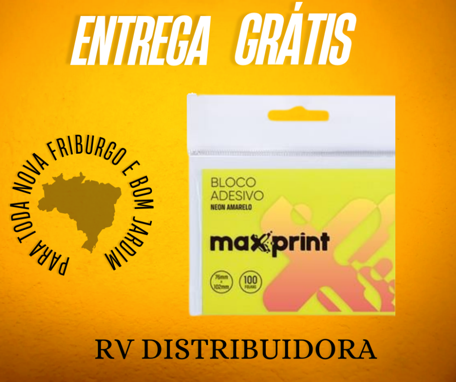 Bloco de Recado Autoadesivo 76 mm x 102 mm Amarelo Neon 100 fls.