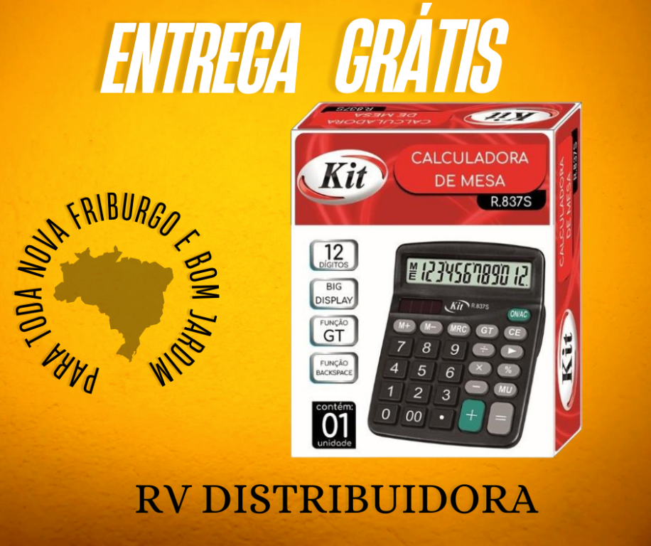 CALCULADORA DE MESA 12 DIGI PILHA KIT