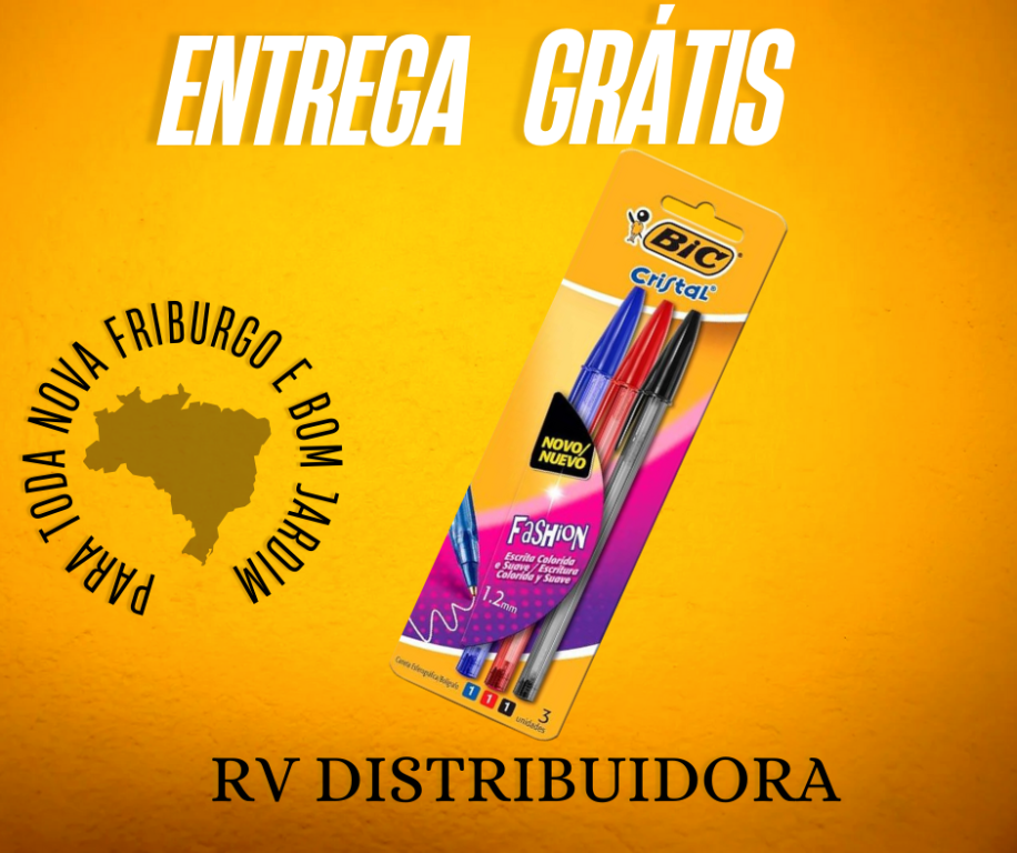 CANETA ESFEROGRÁFICA CRISTAL 3 CORES-PT-AZUL-VERM/BIC