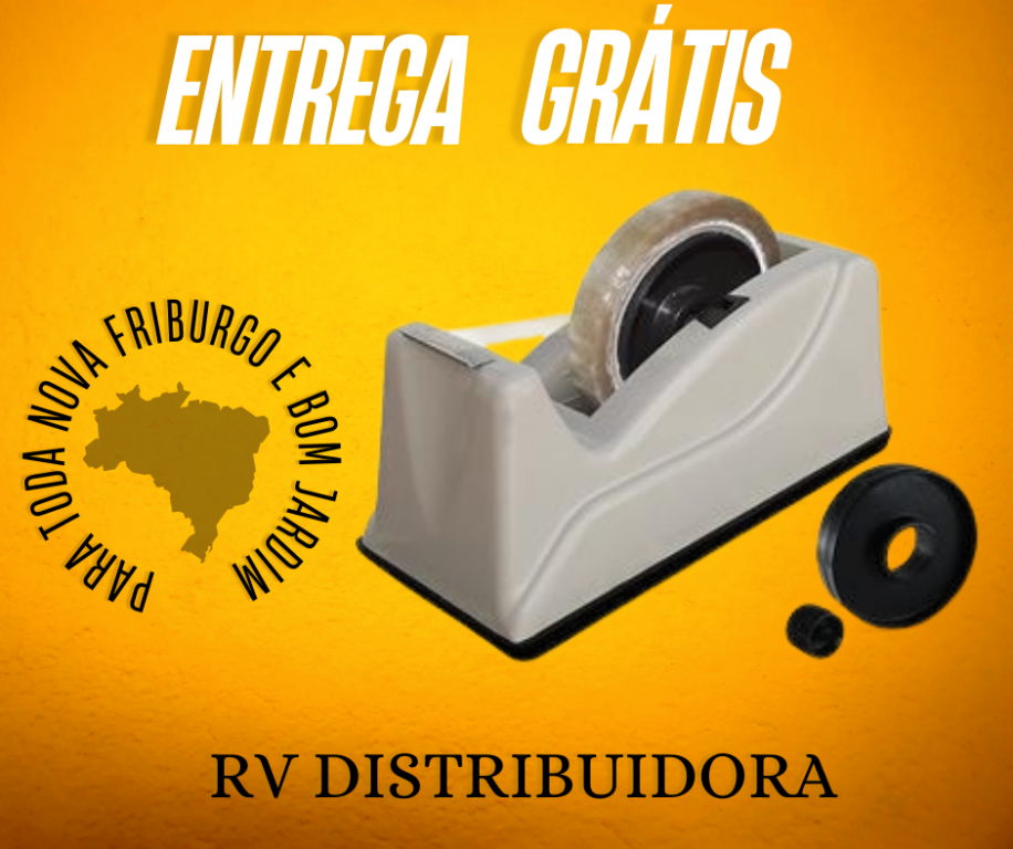 SUPORTE P/DUREX GRANDE PLÁSTICO PRETO - CAVIA