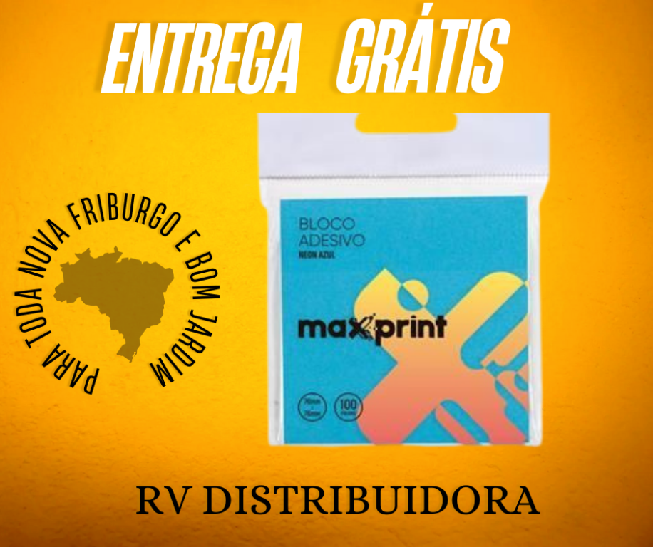 Bloco de Recado Autoadesivo 76 mm x 76 mm 100 fls. Azul Neon - Maxprint