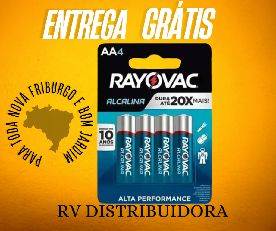 PILHA RAYOVAC ALCALINA PEQUENA AA - 4UN