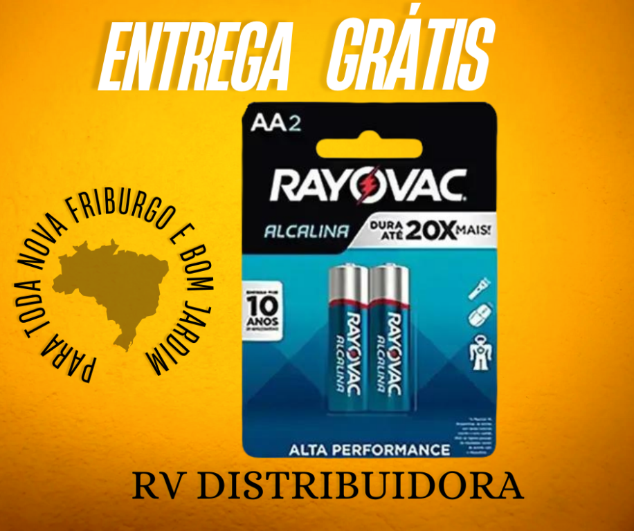 PILHA RAYOVAC ALCALINA PEQUENA AA - 2UN