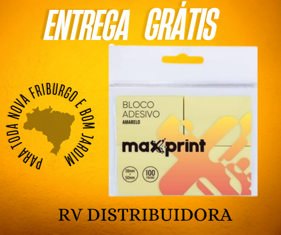 Bloco de Recado Autoadesivo 38 mm x 50 mm Amarelo 4 blocos com 100 fls.