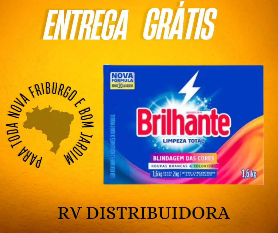 LAVA ROUPA EM PÓ BRILHANTE LIMPEZA TOTAL 1.6KG