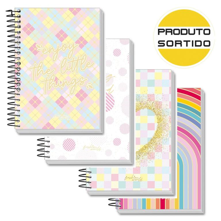 CADERNO UNIV. C/D 16X1 F FASHION WORLD 224FLS