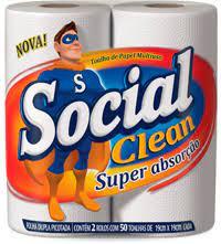 Toalha Papel Multiuso Social Clean 19x0,215x50 2 un 12 un