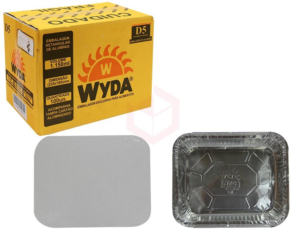 Marmitex de alum. retangular Wyda 500 ml 100 un