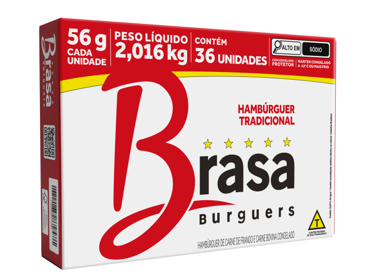 Hambúrguer Brasa Tradicional 56g – Caixa c/ 36 Un