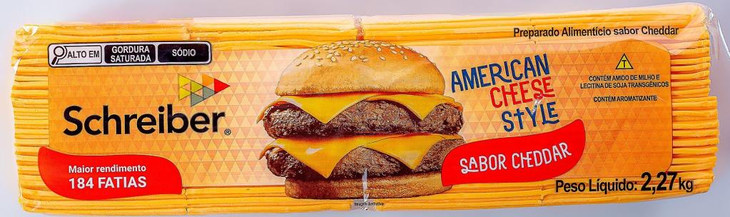 Queijo Fatiado Sabor Cheddar Schereiber - 184 fatias