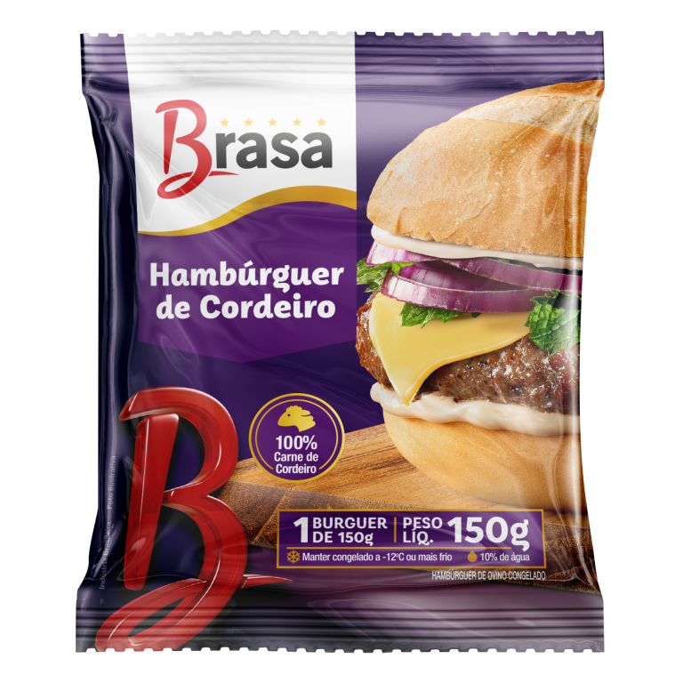 Hambúrguer Brasa Gourmet Cordeiro 150g – Caixa c/ 20 Un