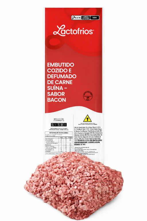Bacon Embutido Cozido e Defumado de Carne Suína em Cubos - Lactofrios 1Kg