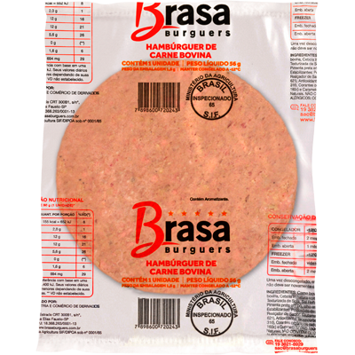 Hambúrguer Brasa Granel 56g – Caixa c/ 125 Un