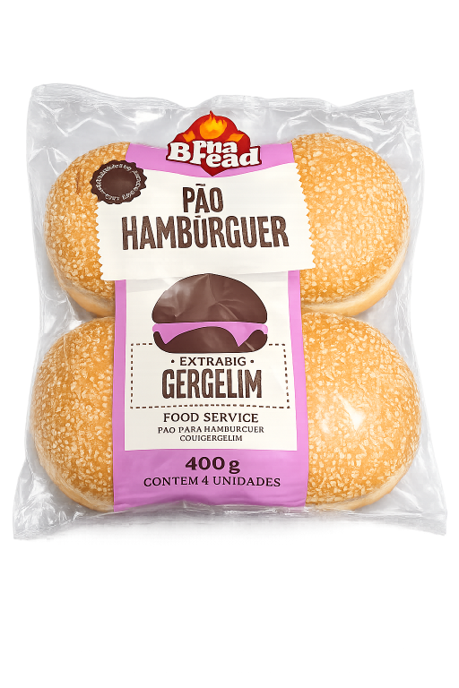 Pão Gergelim Extrabig Pita Bread 100g - Pacote c/ 4 Un, Caixa c/ 8 Pacote, 32 Un