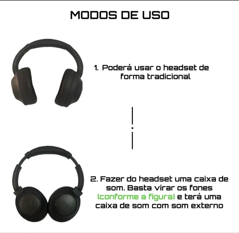Fone De Ouvido Bluetooth Kaidi Headset E Auto Falante 4 Em 1