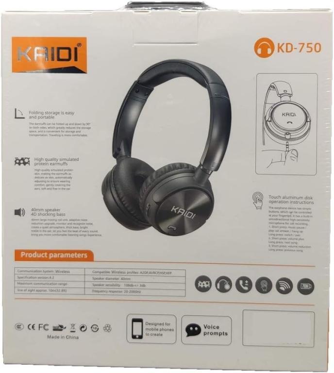 Fone De Ouvido Bluetooth Kaidi Kd-750 - Fm/aux/cartão