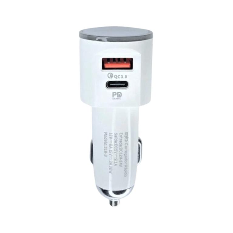 carregador Veicular PD + QC 60W / 9.1A - AGold - CJ06-4